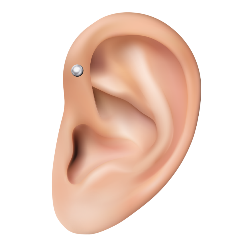 Medische piercings - Sympathetic Autonomic Point plaatsing