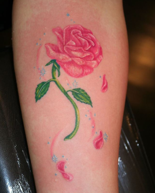 Disney tattoo Beauty and the Beast rose