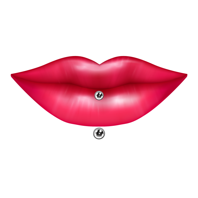 Gezichtspiercings - vertical labret piercing